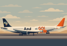 fusión Azul y Gol, aerolíneas brasileñas, mercado aéreo Brasil, Azul Airlines, Gol Airlines, Abra controladora, aviación sudamericana, transporte aéreo, negociación empresarial, sector aéreo