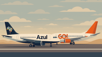 fusión Azul y Gol, aerolíneas brasileñas, mercado aéreo Brasil, Azul Airlines, Gol Airlines, Abra controladora, aviación sudamericana, transporte aéreo, negociación empresarial, sector aéreo