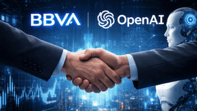 BBVA, OpenAI, inteligencia artificial, banca digital, servicios financieros, transformación digital, productividad, ChatGPT Enterprise, estrategia bancaria, innovación