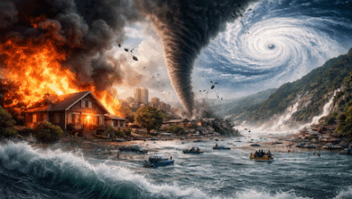 desastres naturales, seguros, Swiss Re, riesgos climáticos, tormentas severas, incendios forestales, huracanes, inundaciones, empresas y riesgo, gestión de riesgos